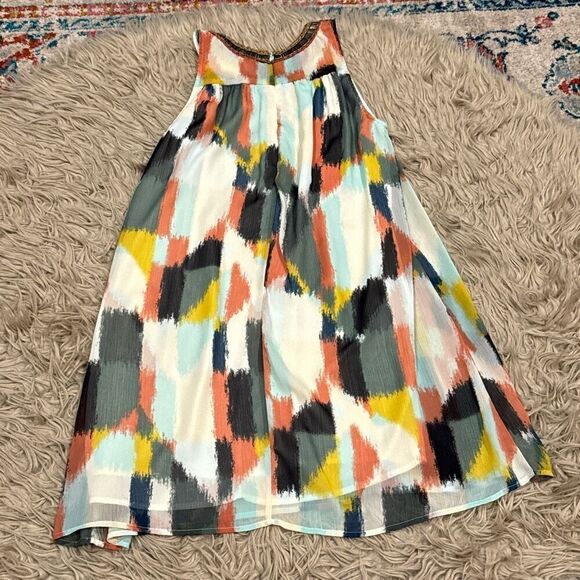 HD in Paris bejeweled brush strokes shift dress size 8 - Picture 5 of 6